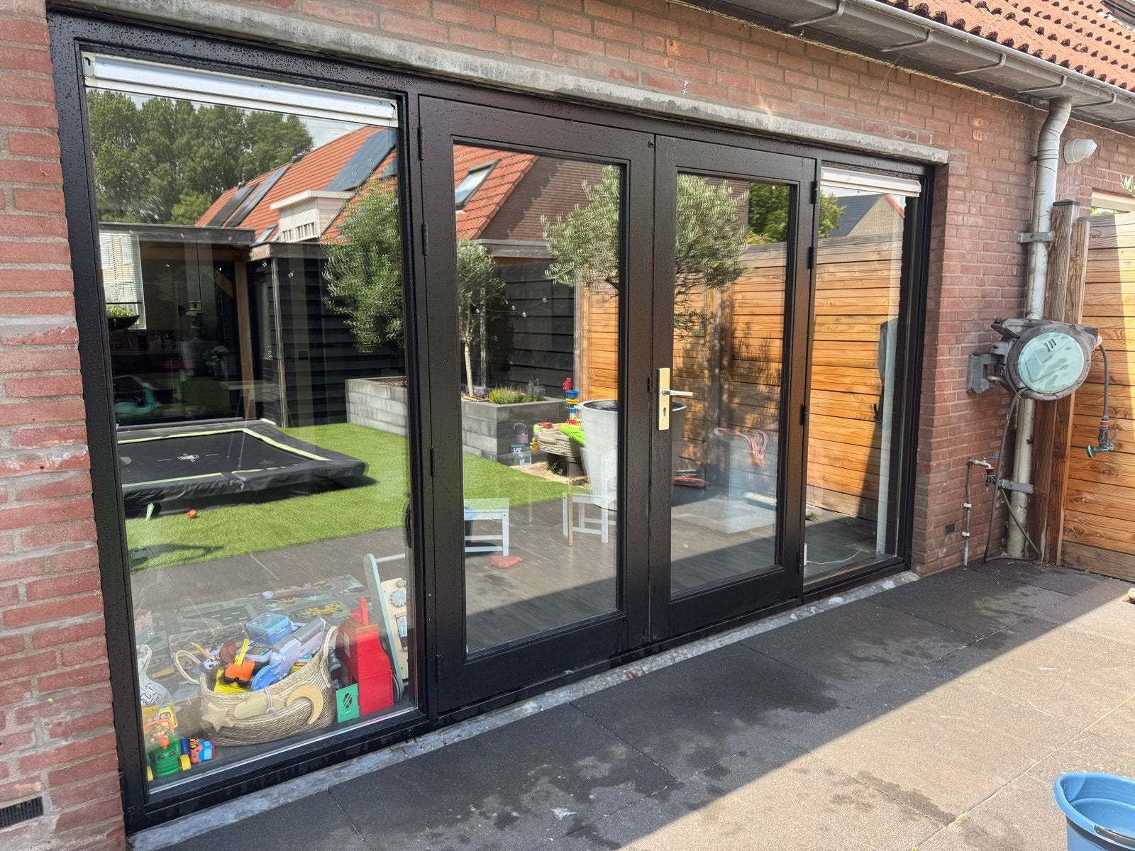 Kozijn hardhout 380x 212, Doe-het-zelf en Verbouw, Kozijnen en Schuifpuien, Ophalen, Gebruikt, 225 cm of meer, Overige typen