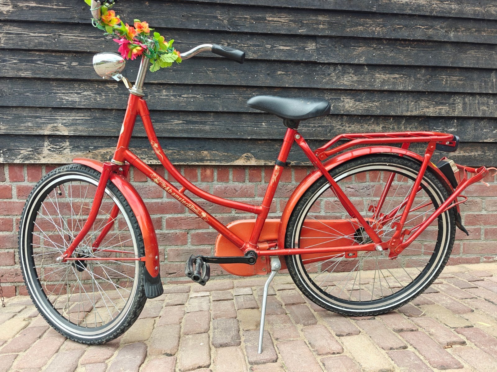 in prijs verlaagd: 24 inch meisjesfiets met bloemen en lieve, Fietsen en Brommers, Ophalen, Gebruikt, 24 inch, Versnellingen