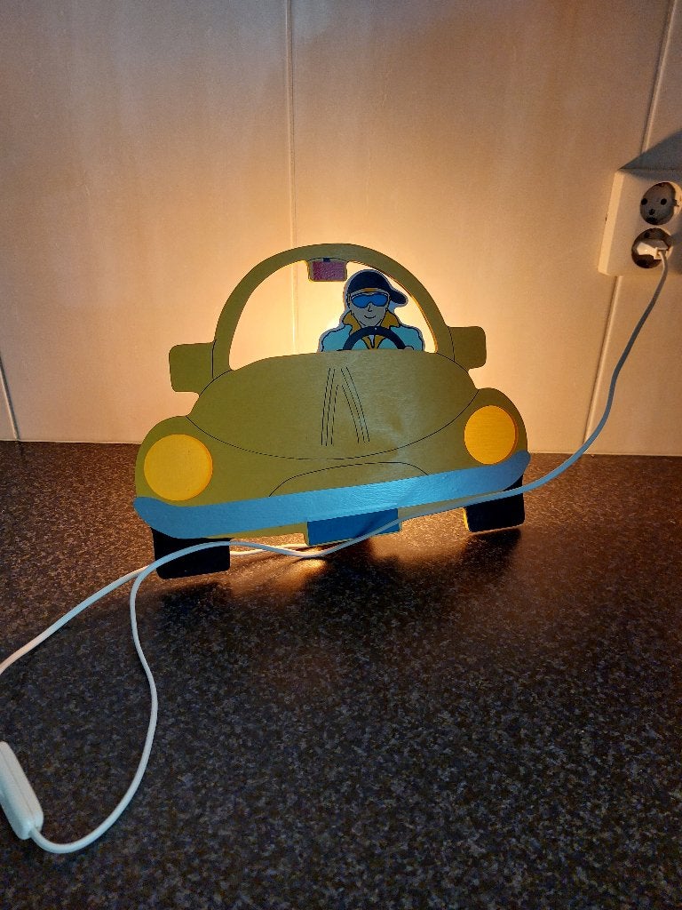 Nieuw lief houten kinderwandlampje, Met schakelaar, E14 (klein), Nieuw, Ophalen of Verzenden