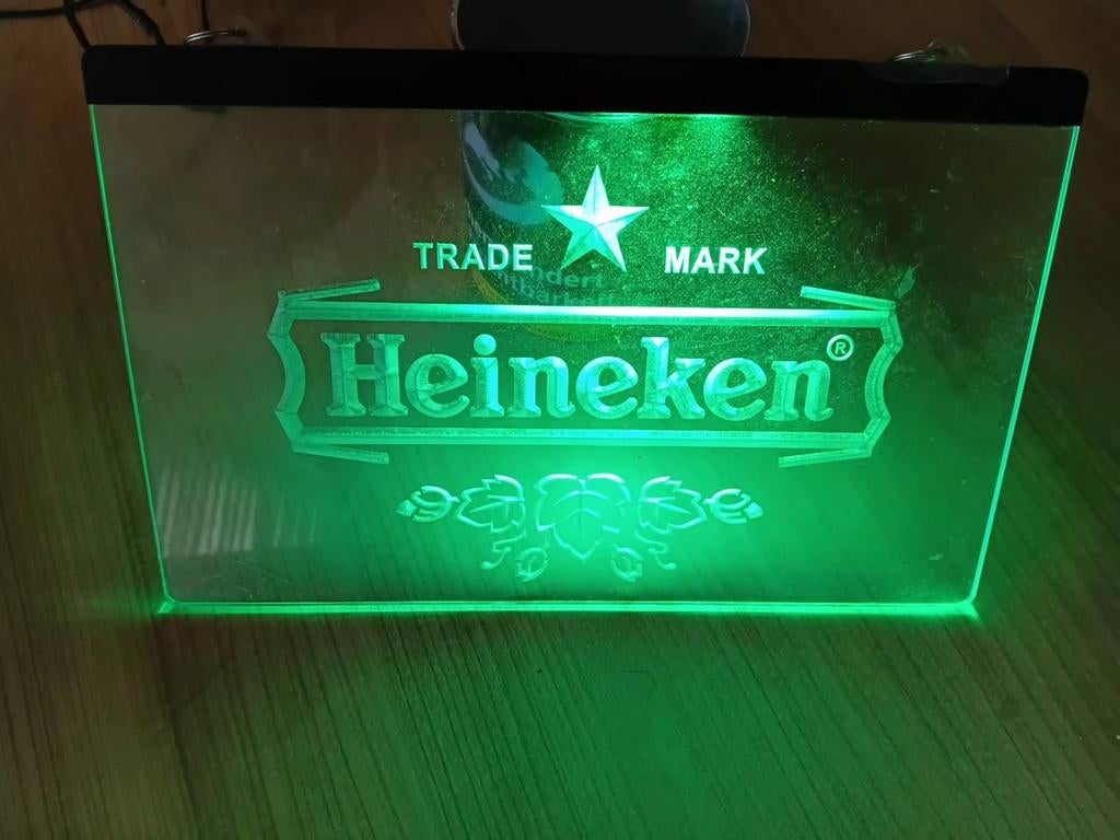 Heineken LED Verlichting - Uniek Decoratiestuk, Ophalen of Verzenden, Gebruikt, Bar decoratie, Reclame, Modern