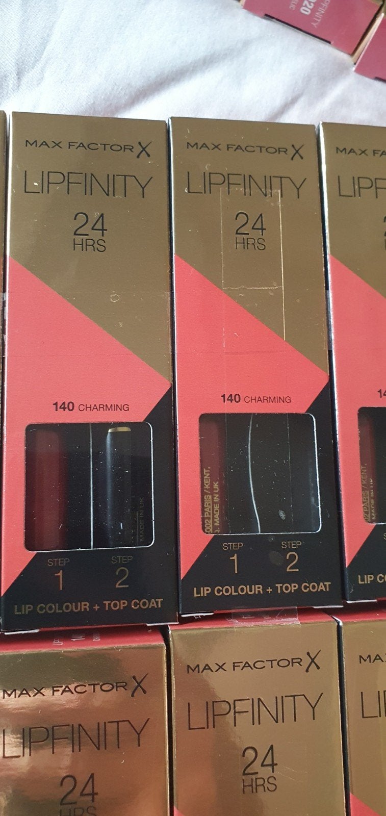 10x Max Factor Lipfinity 140 Charming - Zonder Topcoat, Verzenden