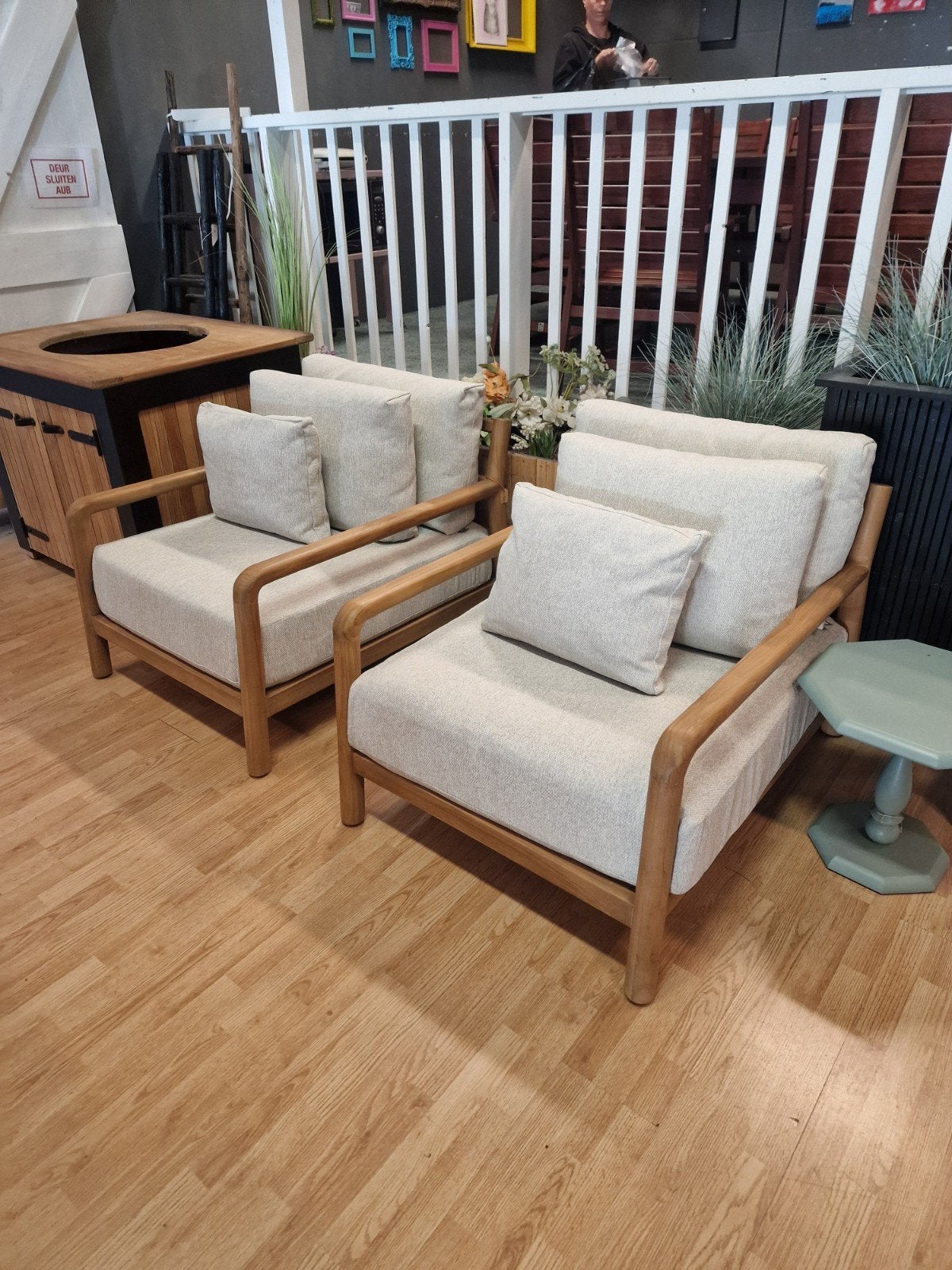 lounge Suns Teak tuintafels extra kortling Op=Op Outlet, Ophalen, Nieuw, Rond, Teakhout