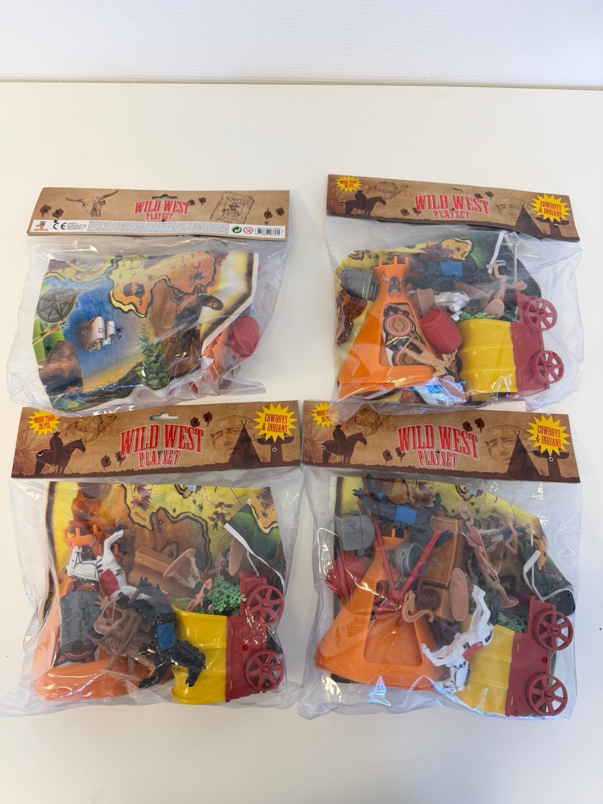 4x Wild West Speelset speelgoed Cowboys Indianen Paarden, P, Jongen of Meisje, P, P