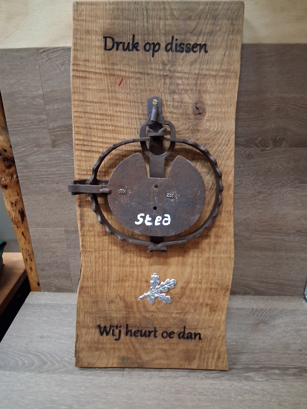 Mooi bord met klem., Ophalen, Zo goed als nieuw, Reclamebord, Plaat of Schild, Overige merken