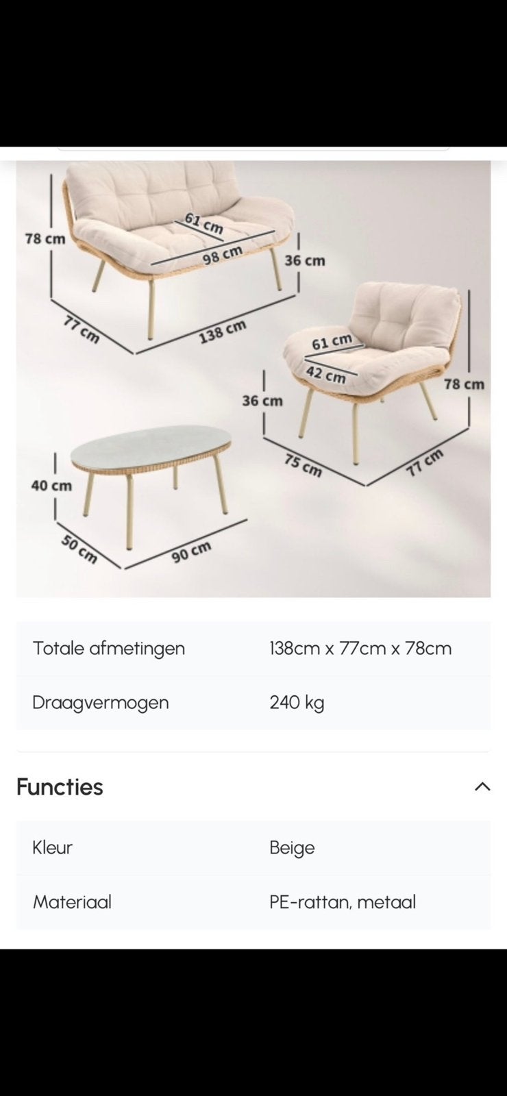 Tuinset/Loungeset nieuw in doos!, Ophalen, Nieuw