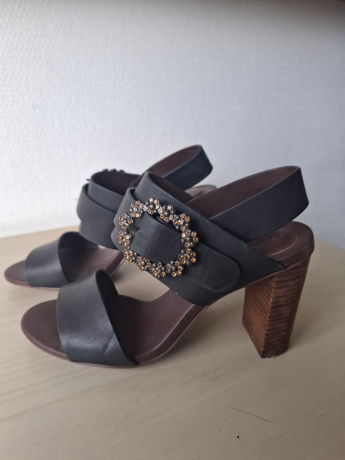See by Chloé hakken sandalen zwart leer, Zwart, Sandalen of Muiltjes, Ophalen of Verzenden, See by Chloé