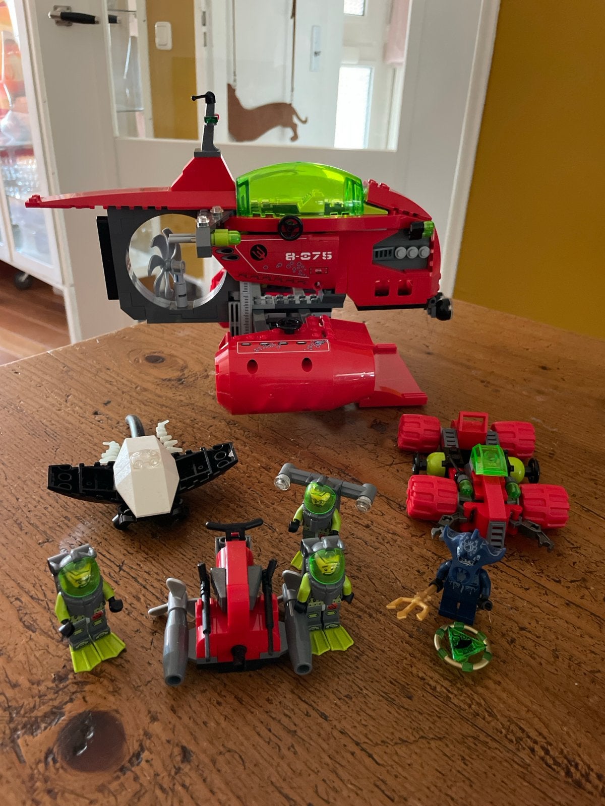 Lego Atlantis 8075 Neptunes Onderzeeër met minifiguren, Overige thema's, Lego, Ophalen of Verzenden, Zo goed als nieuw
