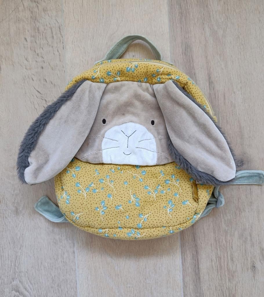 Moulin Roty Peuterrugzak Konijn - Okergeel, Ophalen of Verzenden, Zo goed als nieuw, Rugzak