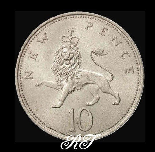 Tien new pence uit 1969 munt uit Engeland., Ophalen of Verzenden, Overige landen, Losse munt