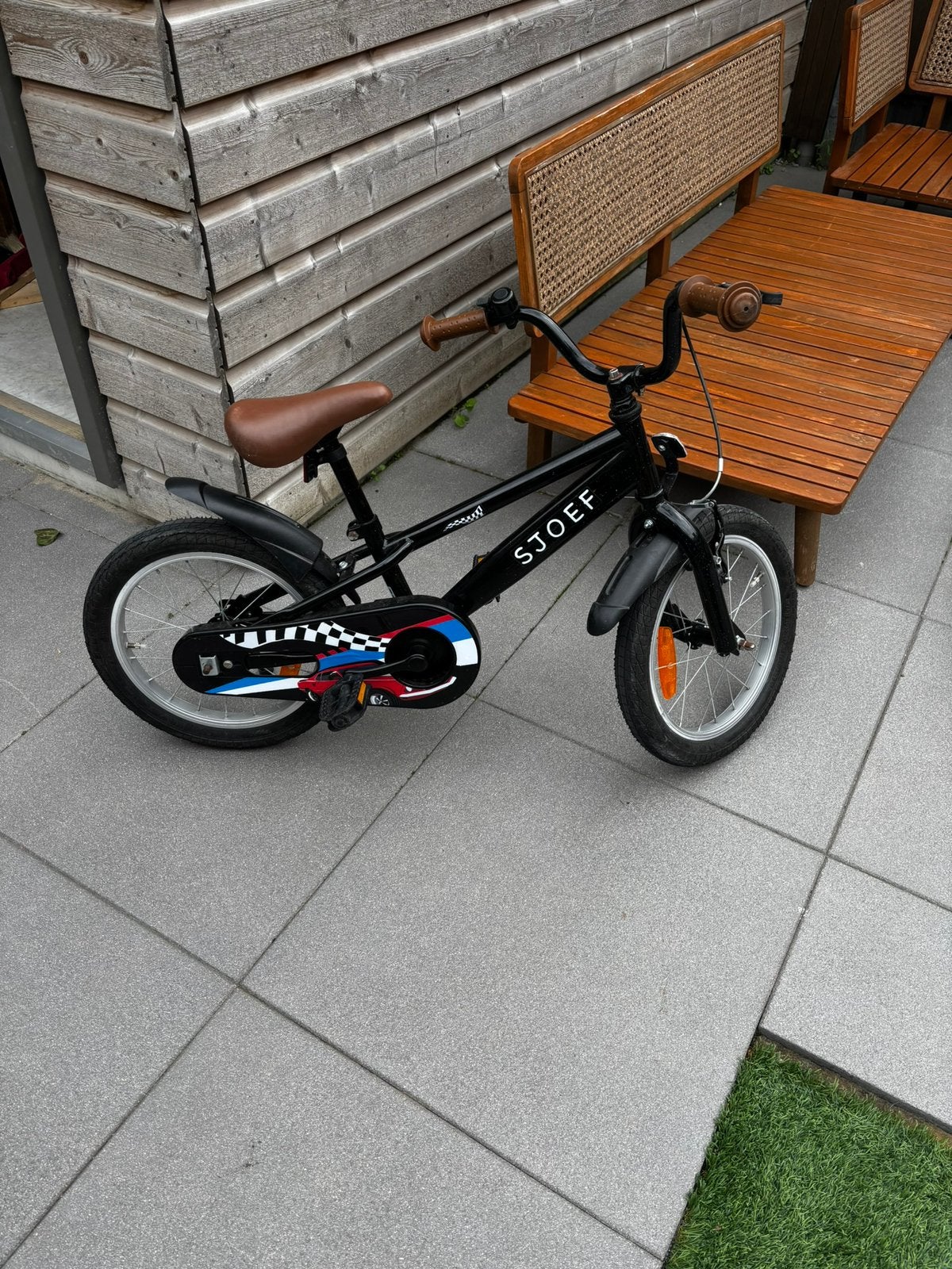 SJOEF race jongensfiets 16 inch - zwart, Fietsen en Brommers, Fietsen | Kinderfietsjes, Ophalen, Zo goed als nieuw, 16 tot 20 inch