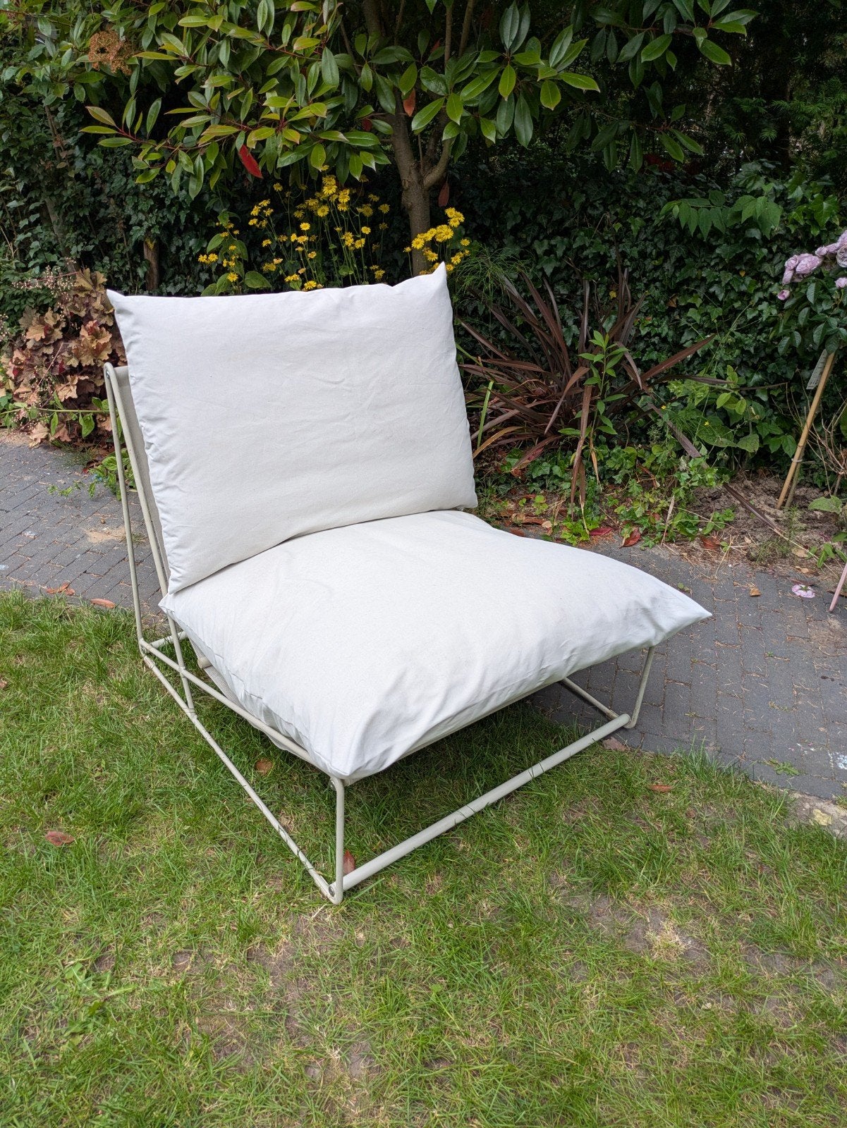 Comfortabele lounge stoel met kussens Ikea Havsten, Ophalen, Gebruikt