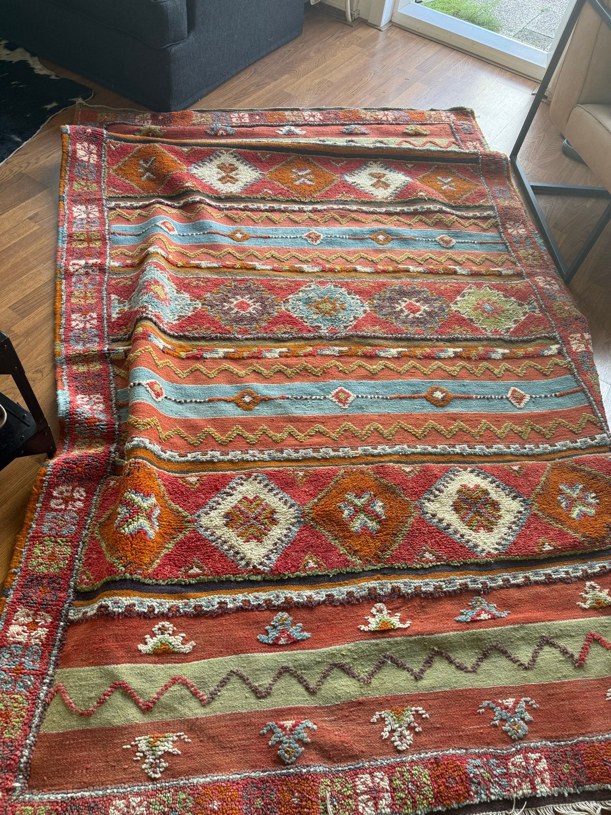 Handgemaakt Berber vloerkleed Marokko - Wol - 260x135 cm, Huis en Inrichting, 100 tot 150 cm, 200 cm of meer, Ophalen of Verzenden