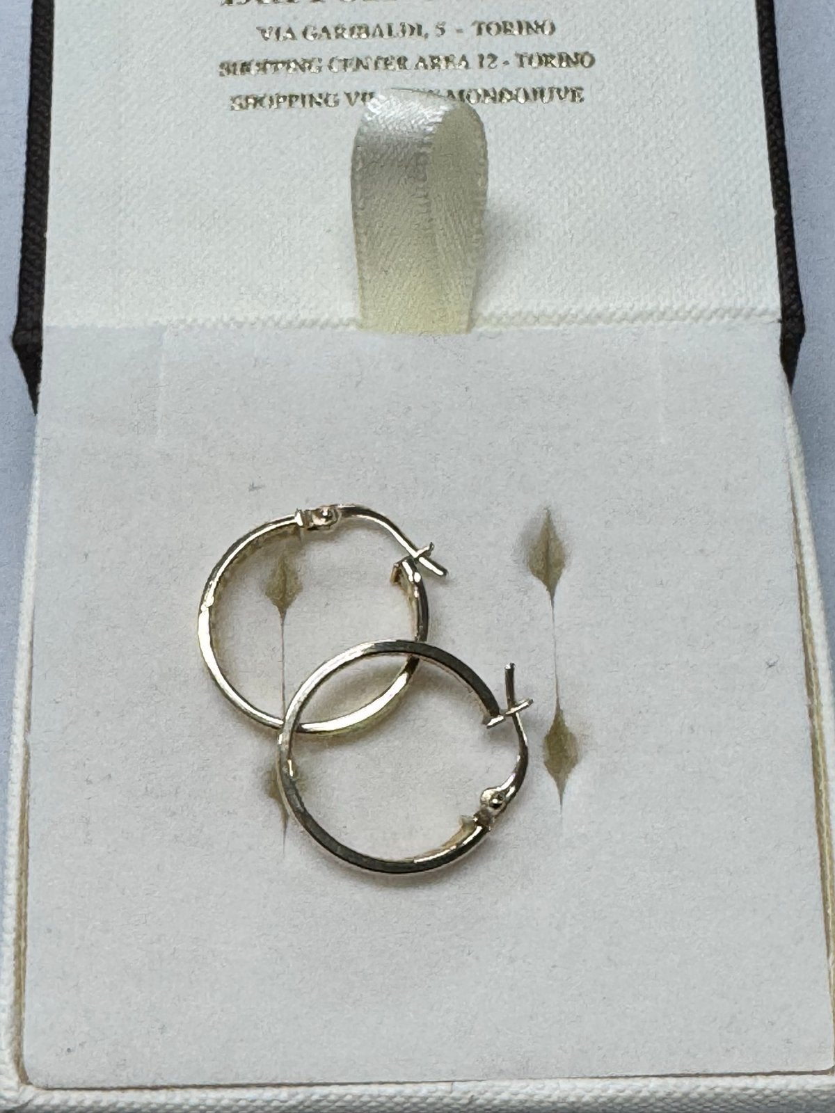 18K Gouden Creolen Meander 18mm, Hangers, Ophalen of Verzenden, Zo goed als nieuw, Goud