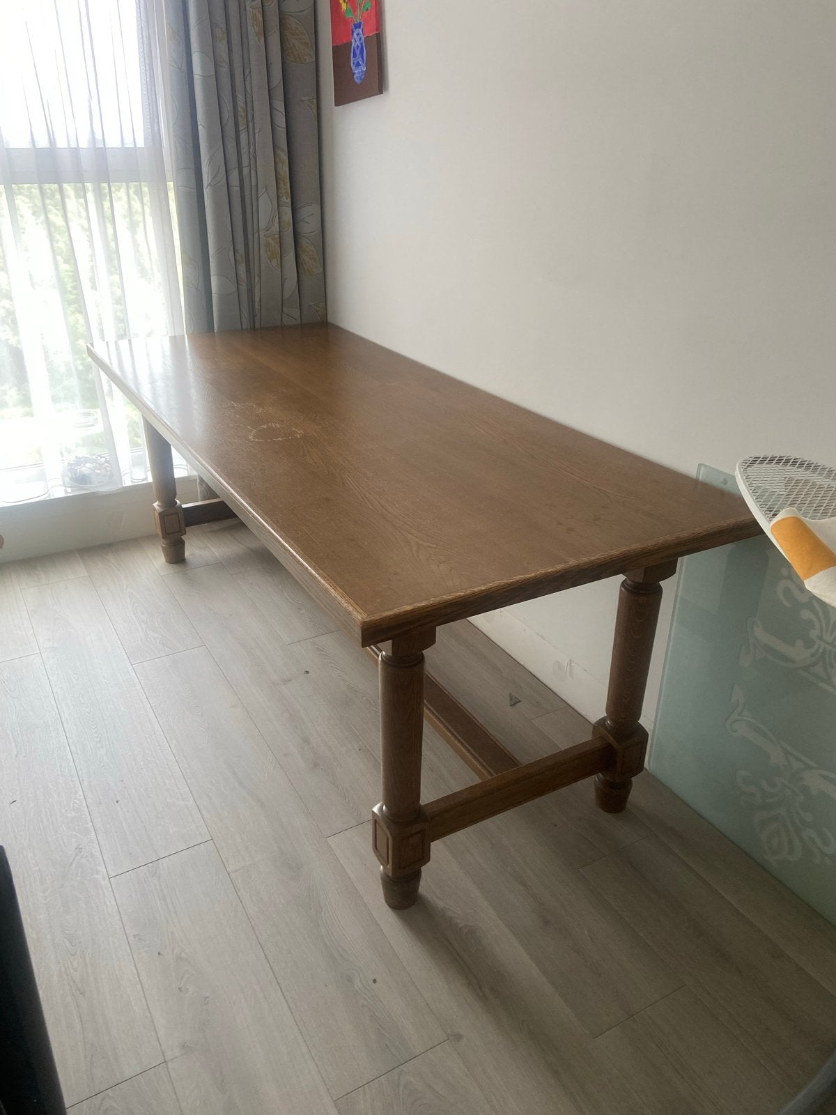 Eikenhouten eettafel - afhalen Capelle ad IJssel, Ophalen, Gebruikt, 200 cm of meer, 50 tot 100 cm