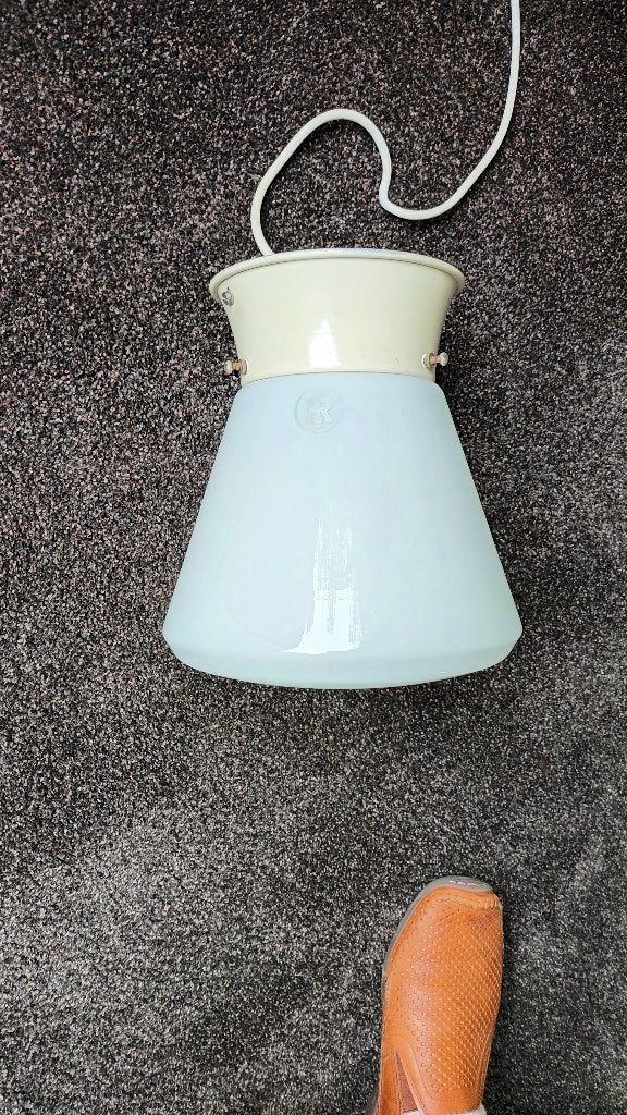 vintage design INDUSTRIA ROTTERDAM plafondlamp, perfect, 21 cm, Inclusief lichtbron, Glas, Zo goed als nieuw