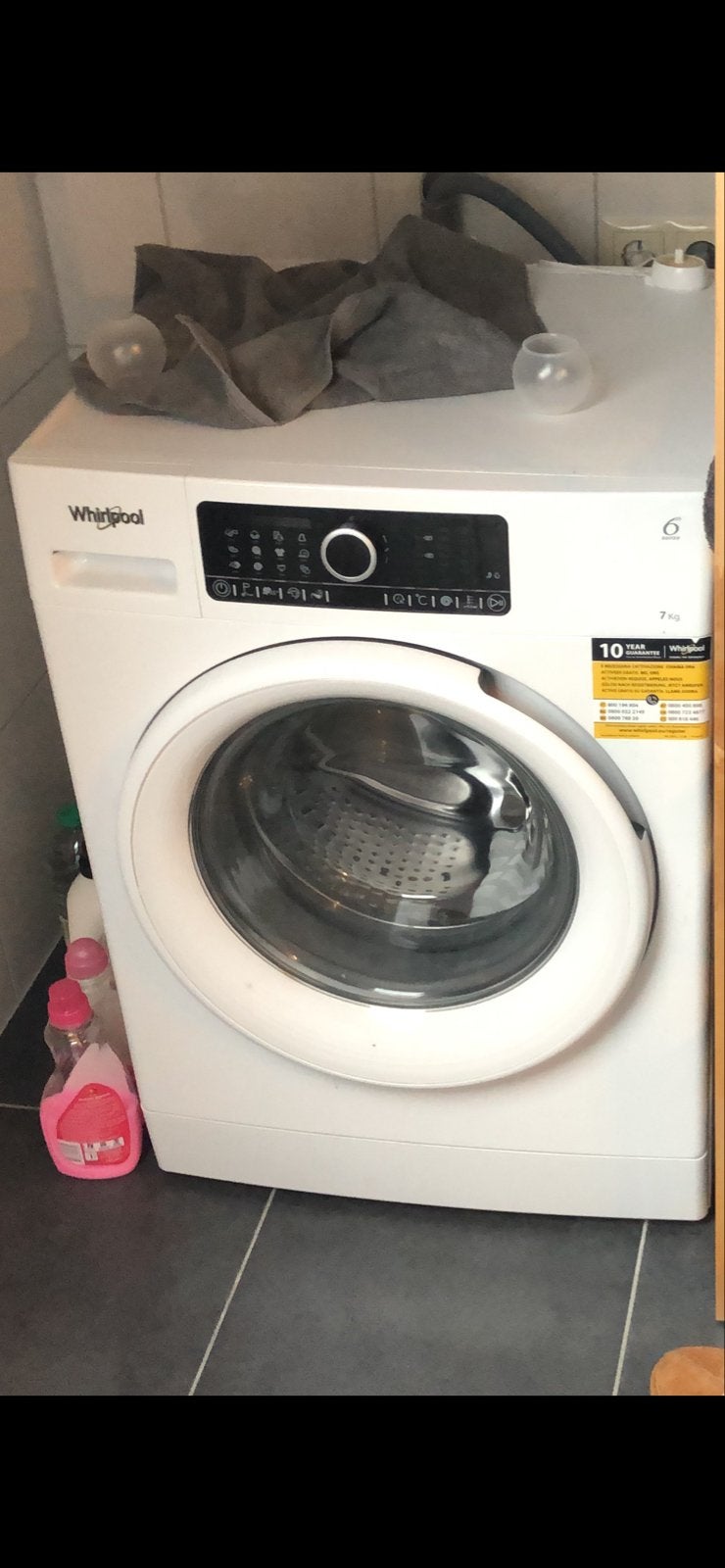 Whirlpool wasmachine 4 jr oud - Werkt nog uitstekend!, 6 tot 8 kg, Ophalen, Gebruikt, Voorlader