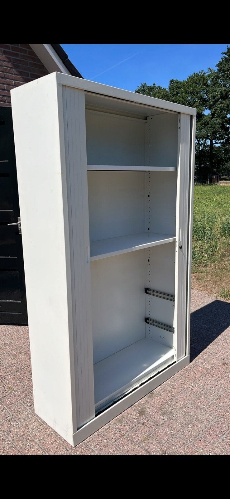 Stalen archiefkast met roldeuren en sleutel - 120x198x42 cm, Huis en Inrichting, Kasten | Roldeurkasten en Archiefkasten, Gebruikt