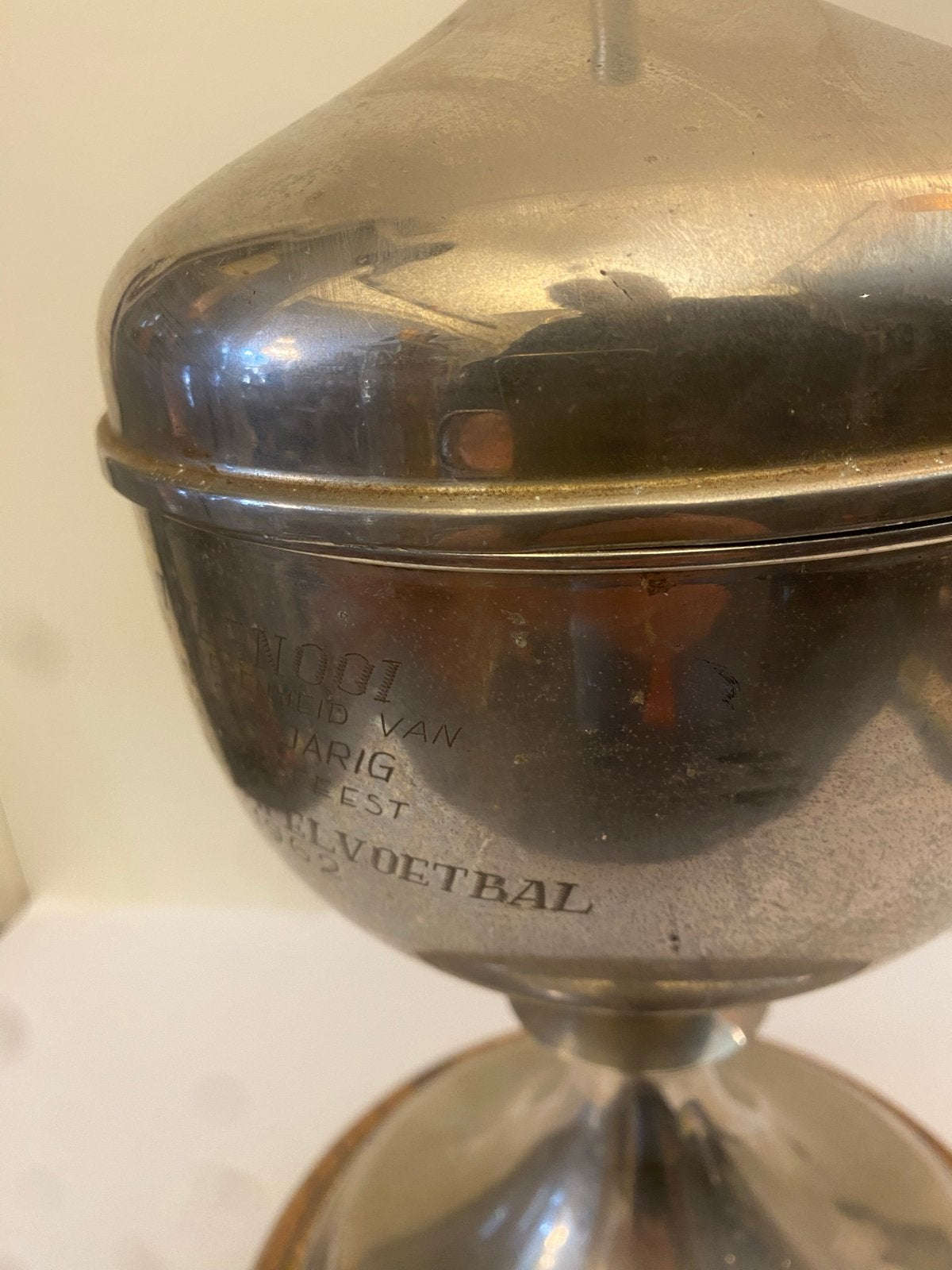 Vintage Voetbal Trofee 1962 - Uniek Verzamelobject, Ophalen of Verzenden, Gebruikt, Overige sporten, Overige typen