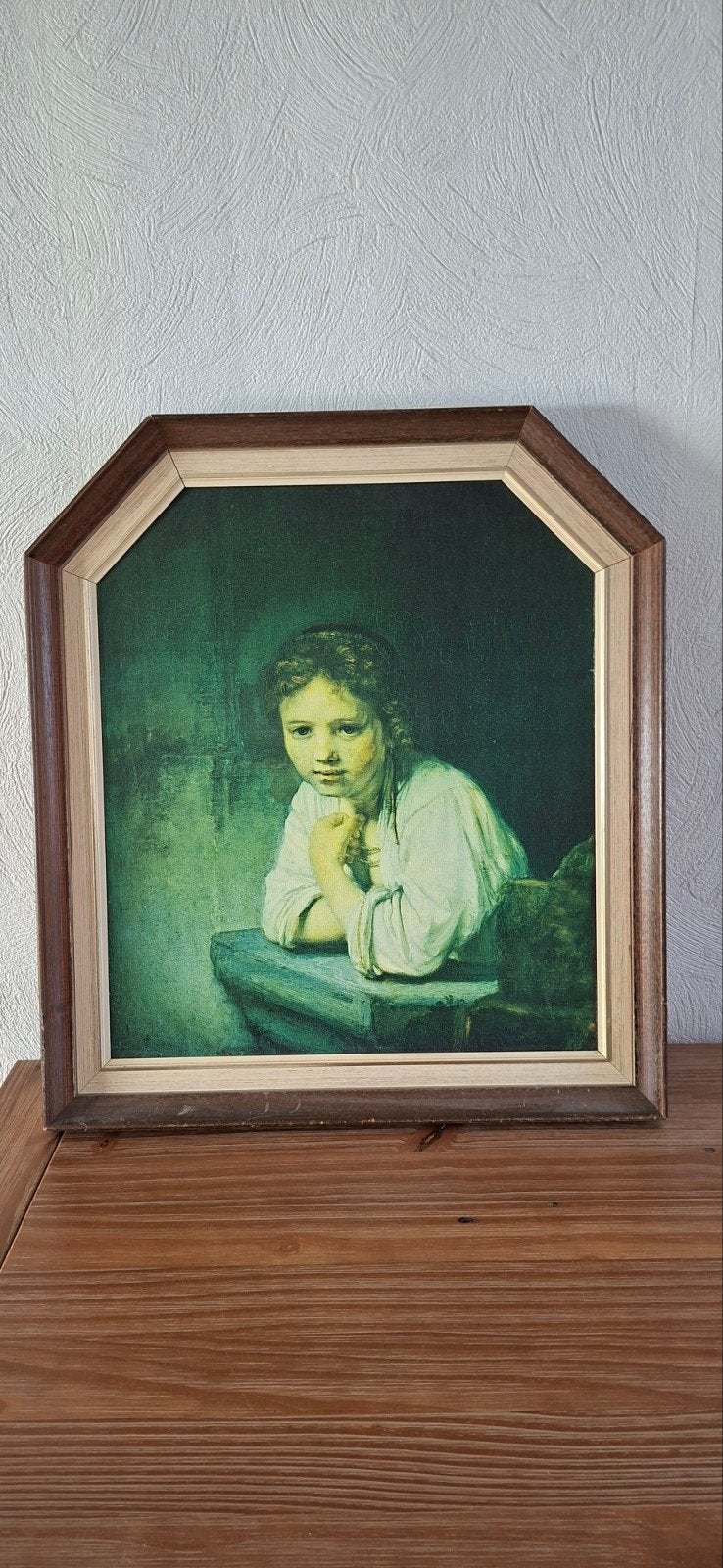 Klassiek schilderij: Meisje in het venster, Antiek en Kunst, Ophalen, Doek, Portret of Personen, Olieverf