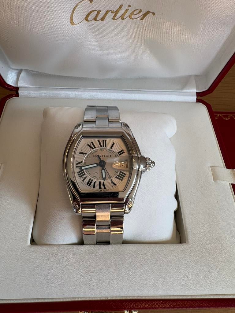 Cartier Roadster full set, Sieraden, Tassen en Uiterlijk, Horloges | Heren, Ophalen of Verzenden, Zo goed als nieuw, Staal, Overige merken