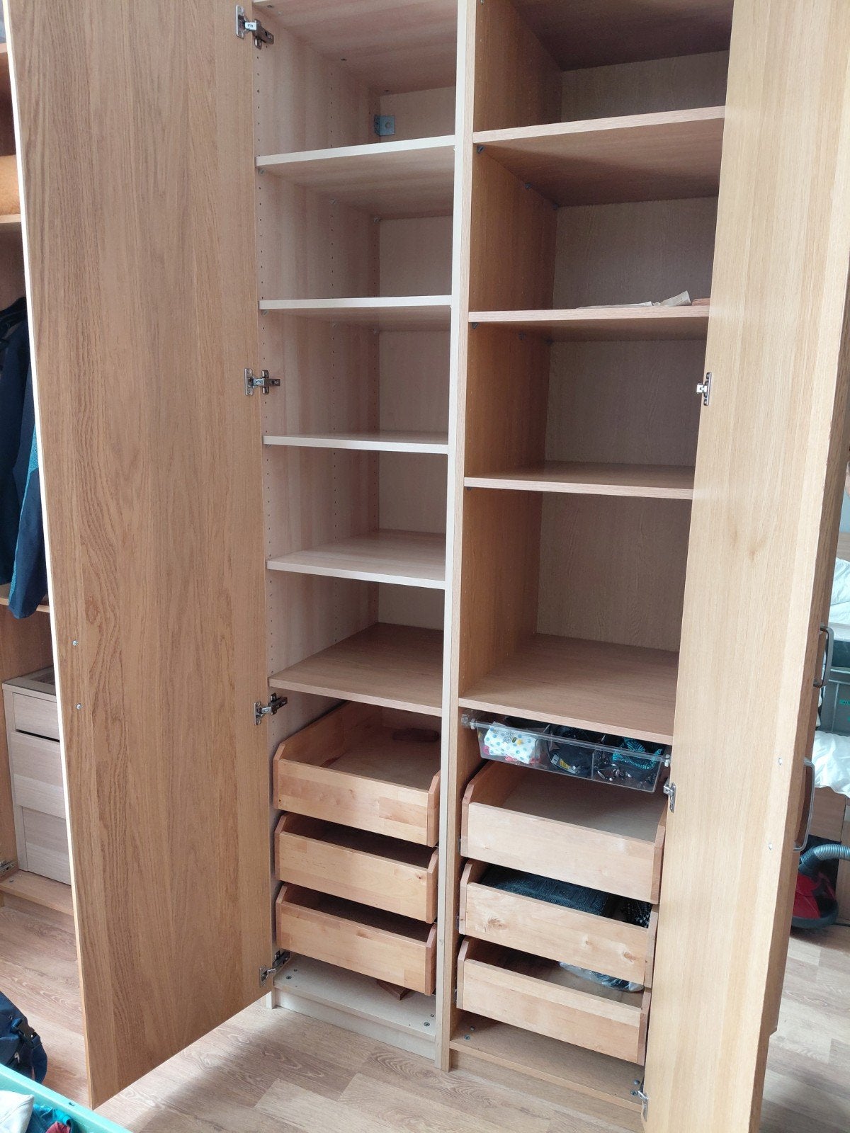 2x IKEA PAX Kledingkast - Lucht Eiken - 236x50x60 cm, Ophalen, Met deur(en), 200 cm of meer, 50 tot 100 cm