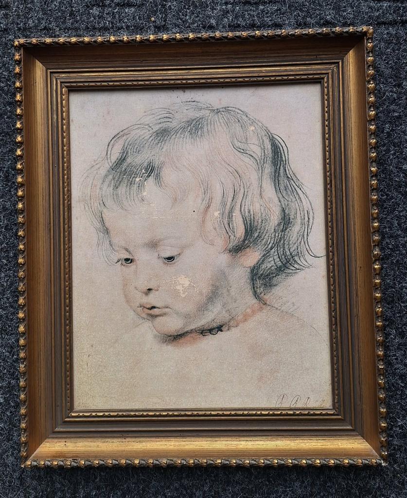 Schilderij van Peter Paul Rubens (portret jonge jongen)., Antiek en Kunst, Kunst | Schilderijen | Klassiek, Ophalen of Verzenden