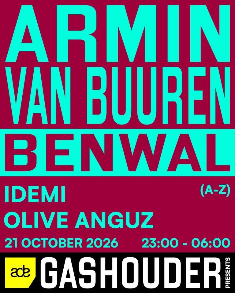 Armin van Buuren & Benwal ADE Gashouder 21 oktober 2 kaarten, Twee personen