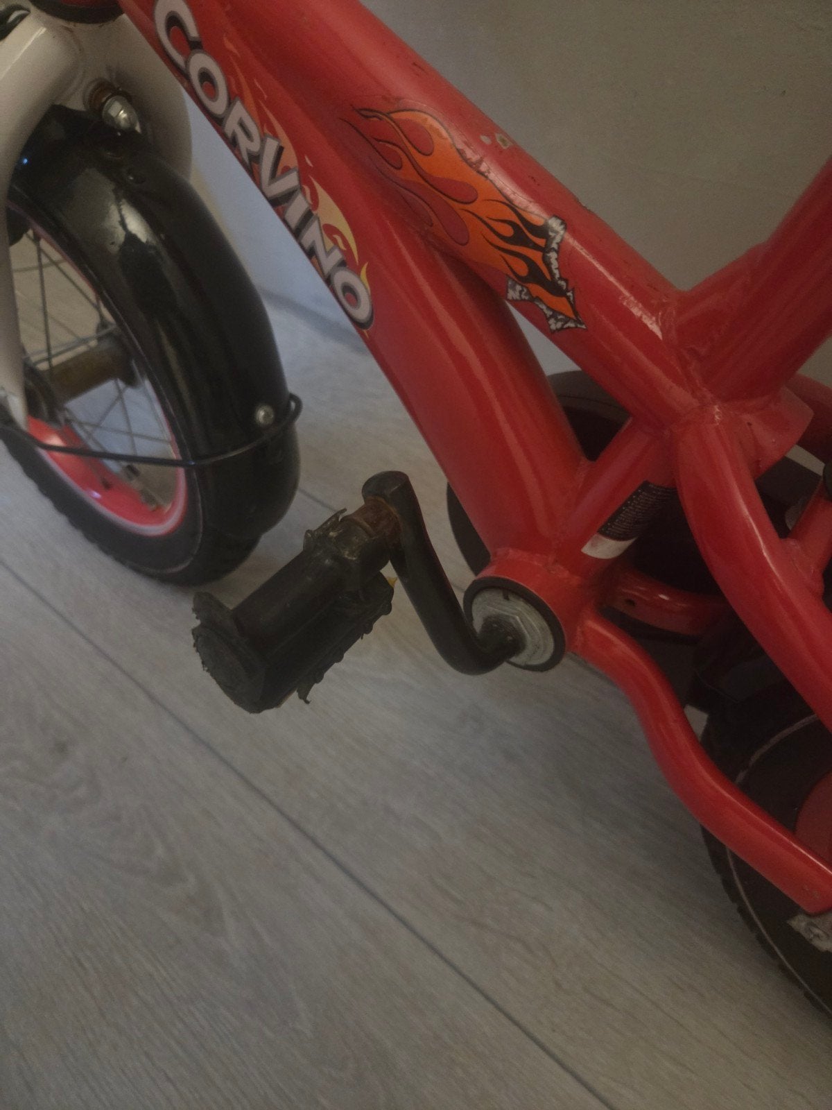 Corvino Rocket kinderfiets - Rood, 12 inch, Ophalen, Terugtraprem, Gebruikt, Corvino