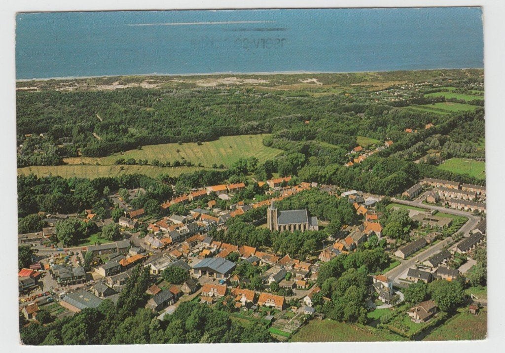 Renesse Luchtfoto 1982 gelopen, Ophalen of Verzenden, 1980 tot heden, Gelopen, Zeeland