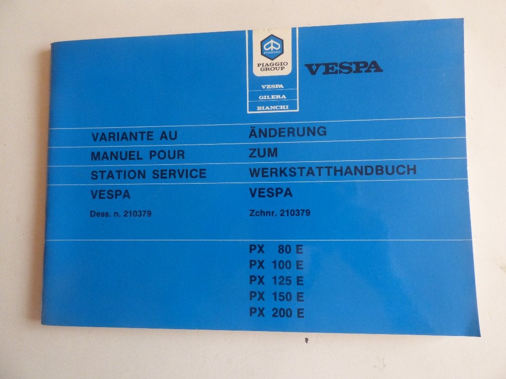 PIAGGIO VESPA PX WERKPLAATSHANDBOEK NR 210379, Ophalen of Verzenden, Overige merken