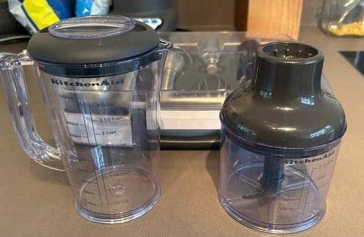 KitchenAid Staafmixer Set - met Hakmolen en Maatbeker, Witgoed en Apparatuur, Minder dan 1 liter, Ophalen of Verzenden, Zo goed als nieuw