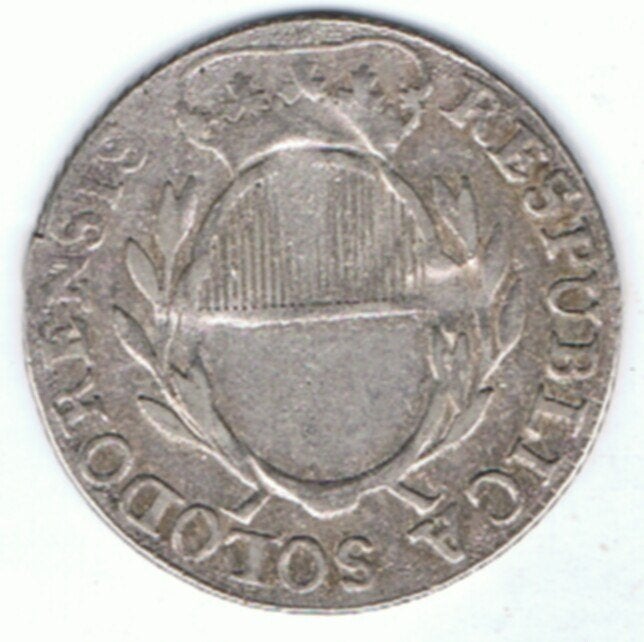 23-1497 Zwitserland, Solothurn 5 batz 1794, Ophalen of Verzenden, Overige landen, Losse munt, Zilver