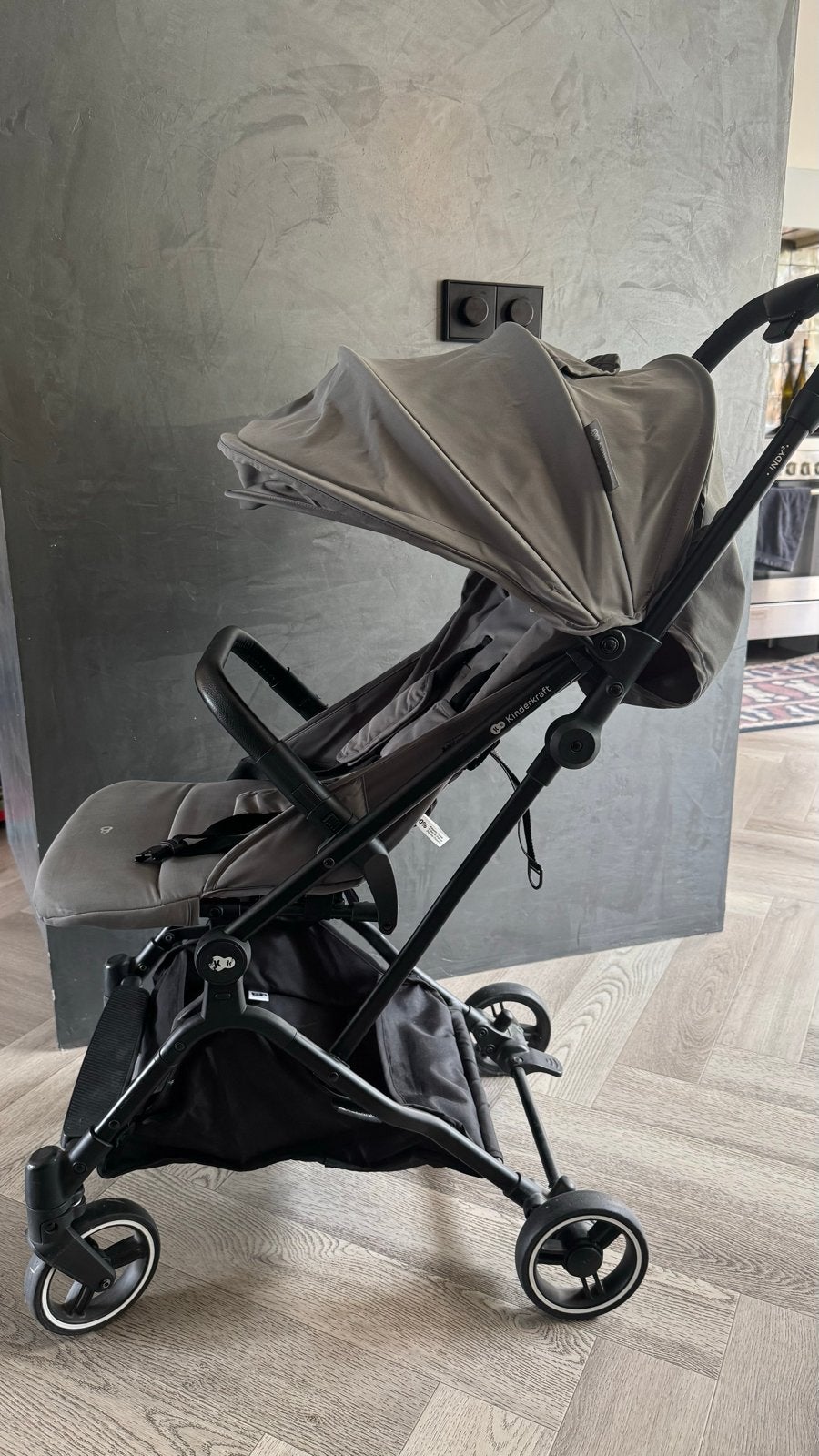 Kinderkraft Indy 2 Buggy - Grijs, Zo goed als nieuw, Ophalen, Gebruikt, Overige merken, Regenhoes