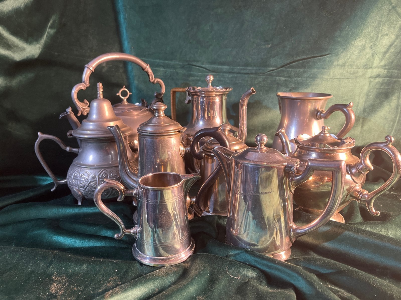 Antieke en Vintage Theepotten en Koffiekannen Collectie, Antiek en Kunst, Ophalen of Verzenden, Zilver