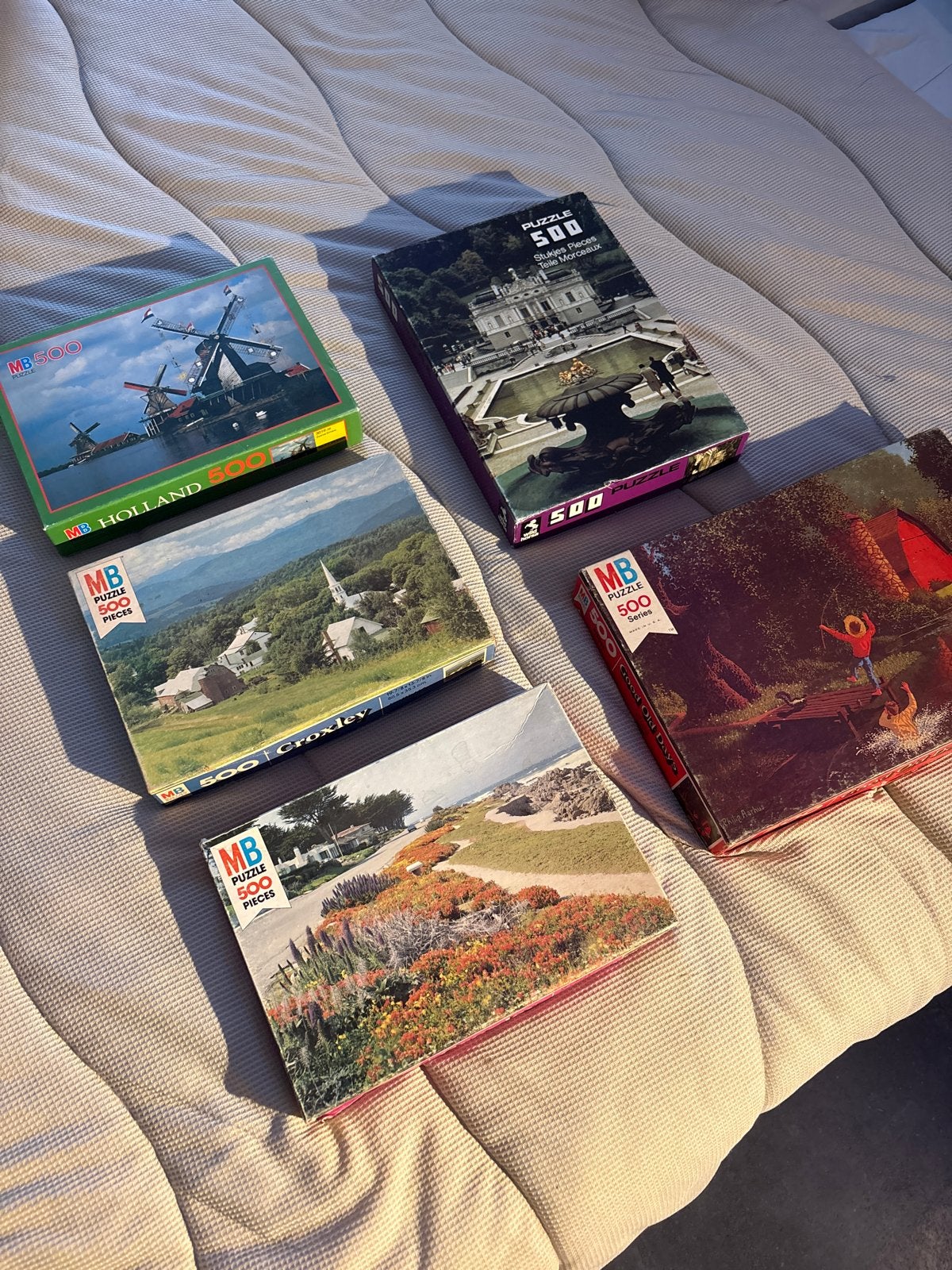 MB Legpuzzels 500 stukjes - Diverse landschappen, Ophalen of Verzenden, 500 t/m 1500 stukjes, Gebruikt, Legpuzzel
