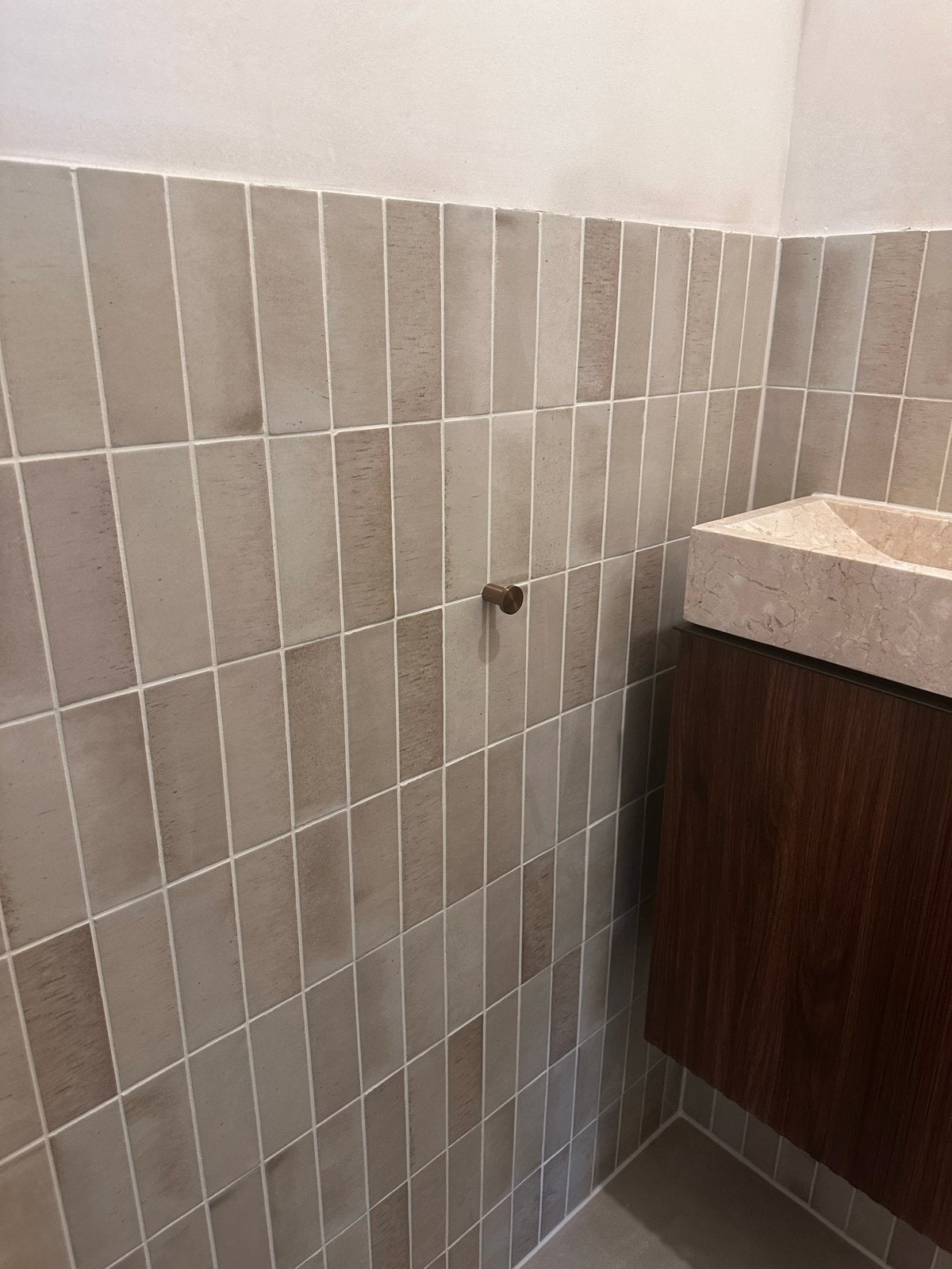 Ceralto Alvera Decor Wandtegel - 5x15cm beige glans, Ophalen, Nieuw, Minder dan 20 cm, 20 tot 40 cm