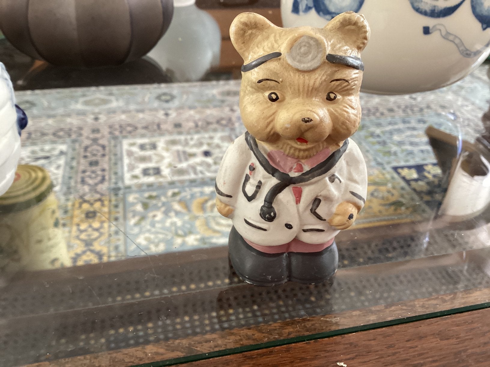 Dokter biscuit porselein // hoog 8 cm, Ophalen of Verzenden, Zo goed als nieuw, Dier