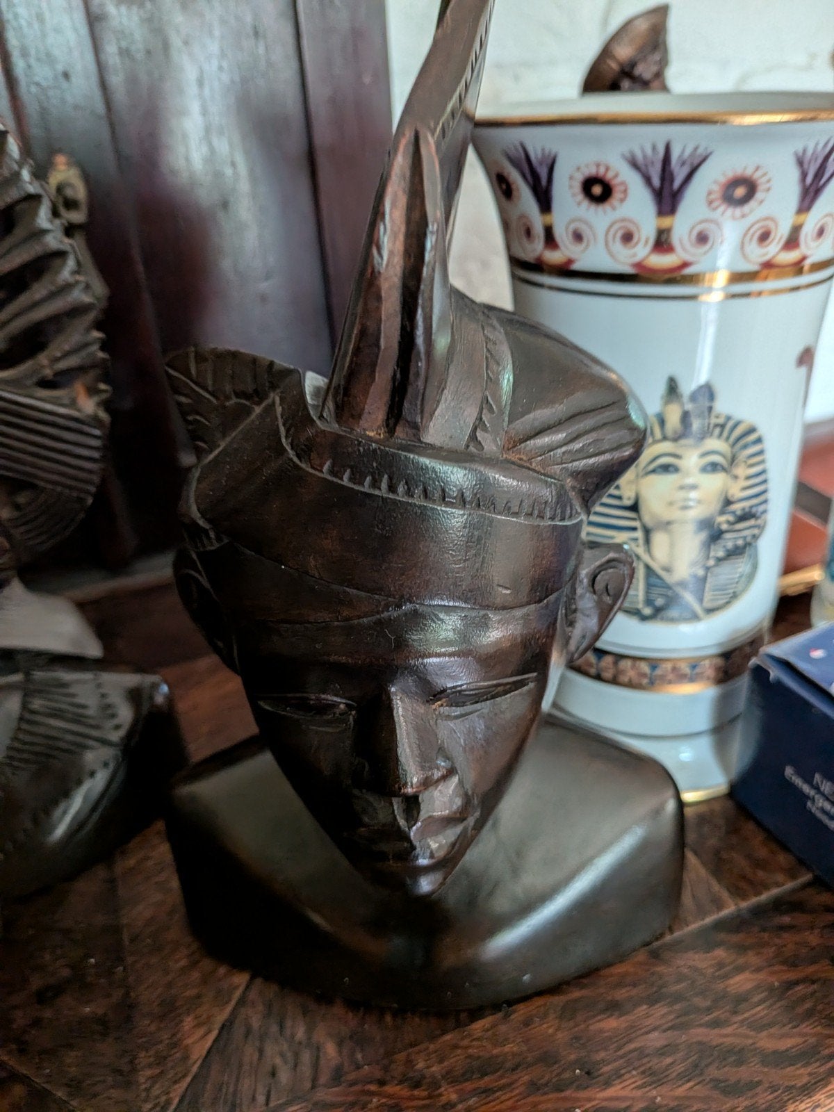 Houten Buste Afrikaanse Vrouw - Handgesneden Kunst, Ophalen of Verzenden
