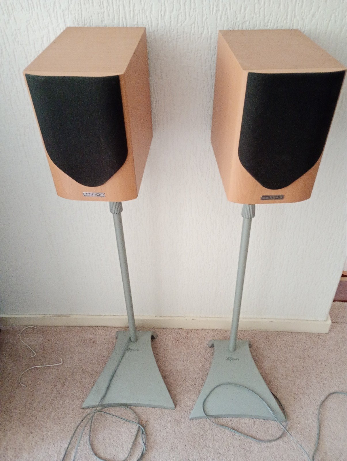 Mission luidsprekers met Vogel's standaarden, Gebruikt, Inclusief standaarden, Ophalen of Verzenden, Mission