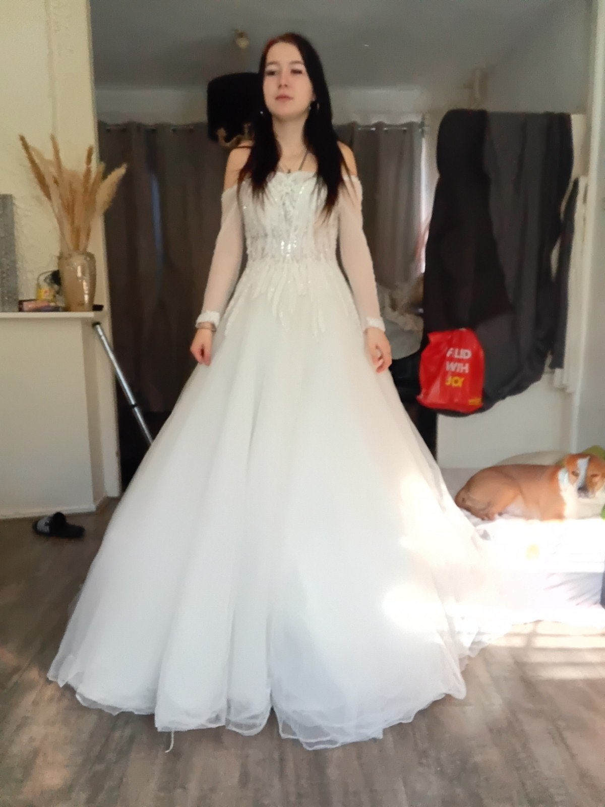 Prachtige Witte Trouwjurk met Lange Mouwen, Kleding | Dames, Trouwkleding en Trouwaccessoires, Trouwjurk, Wit, Ophalen of Verzenden