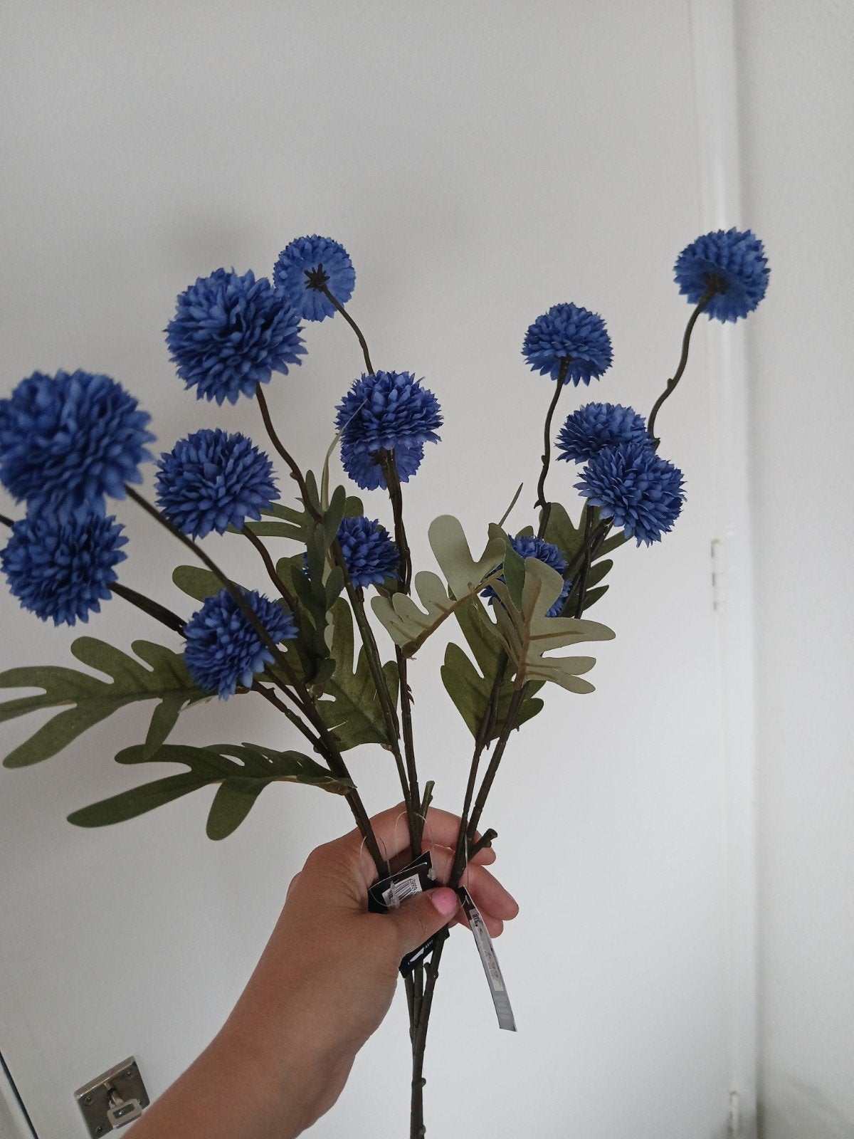 Kunstbloemen 3 takken Blauw - Realistische Decoratie, Huis en Inrichting, Binnen, Nieuw, Textiel, Ophalen of Verzenden