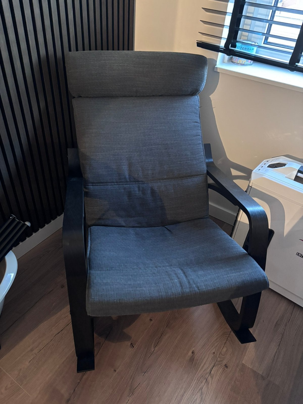 Ikea stoel zwart met grijs, Ophalen, Gebruikt, 100 tot 125 cm, 100 tot 125 cm