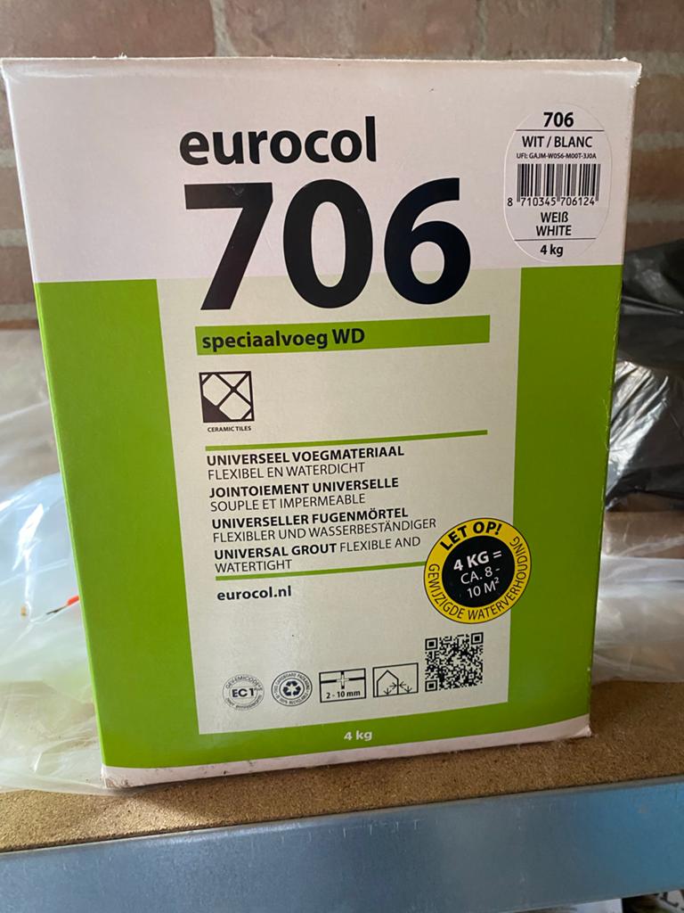 Eurocol 706 Speciaalvoeg WD Wit - Flexibel & Waterdicht, Doe-het-zelf en Verbouw, Ophalen, Overige typen, Nieuw, Overige materialen