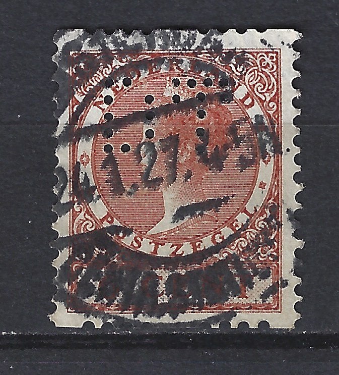 Roltanding 7 geb PERFIN DT 1925 met stempel Amsterdam CS, Ophalen of Verzenden, T/m 1940, Gestempeld