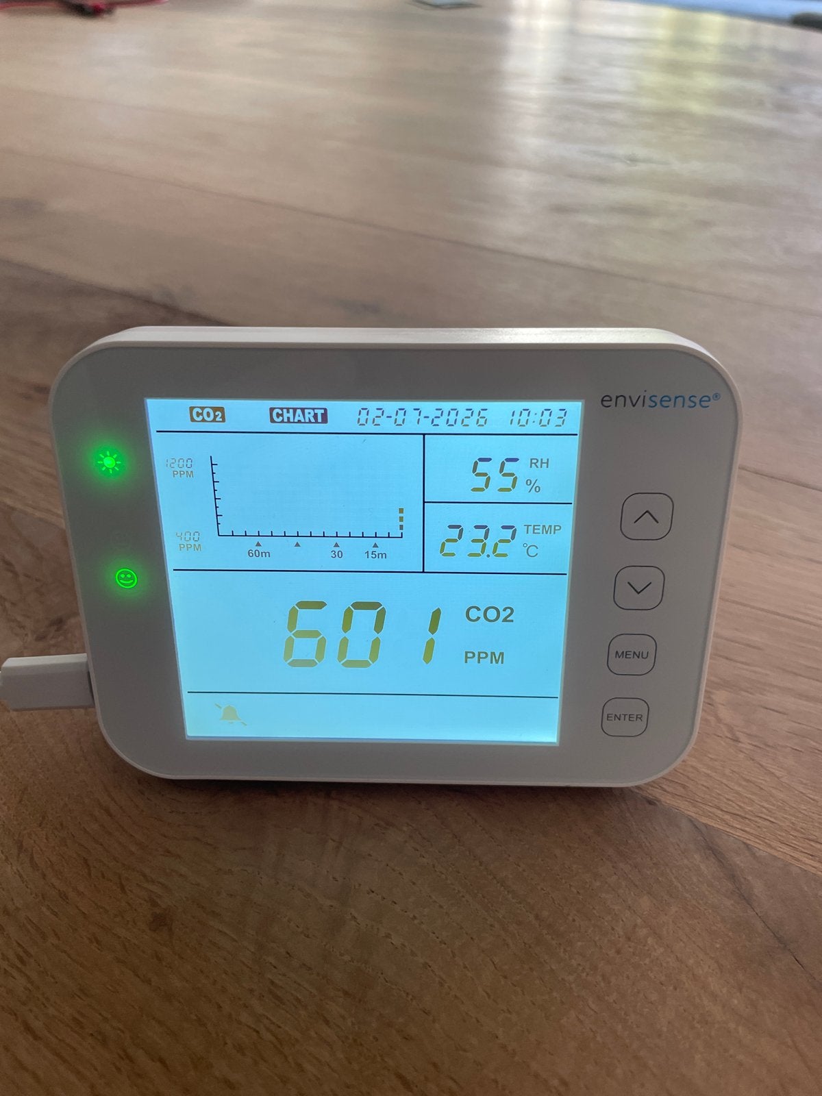 Envisense CO2 Meter - Luchtkwaliteit Monitor, Ophalen of Verzenden, Zo goed als nieuw