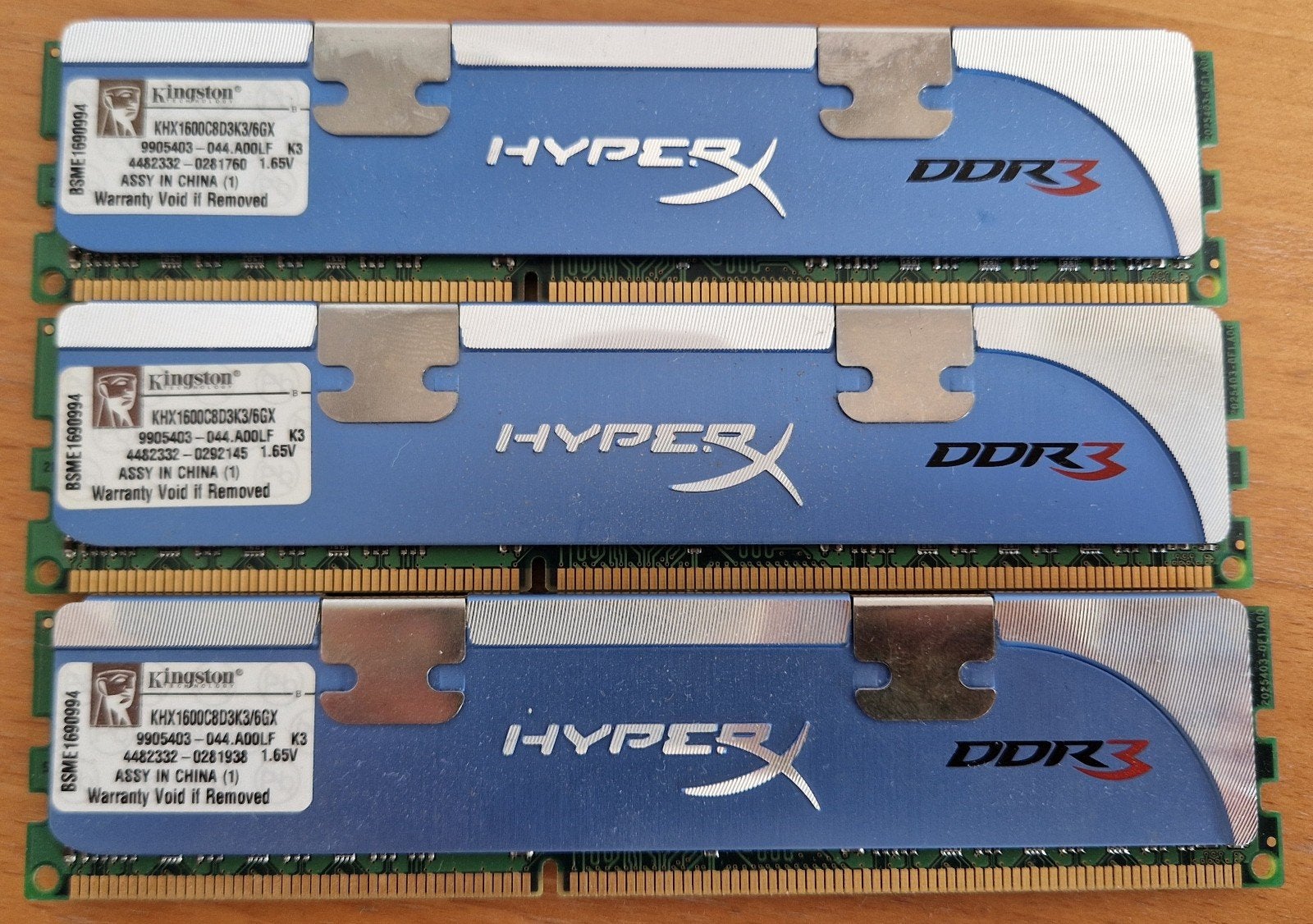 Kingston HyperX DDR3 RAM - 6GB (3x 2GB) 1600MHz, Computers en Software, RAM geheugen, Ophalen, Gebruikt, DDR3, Desktop