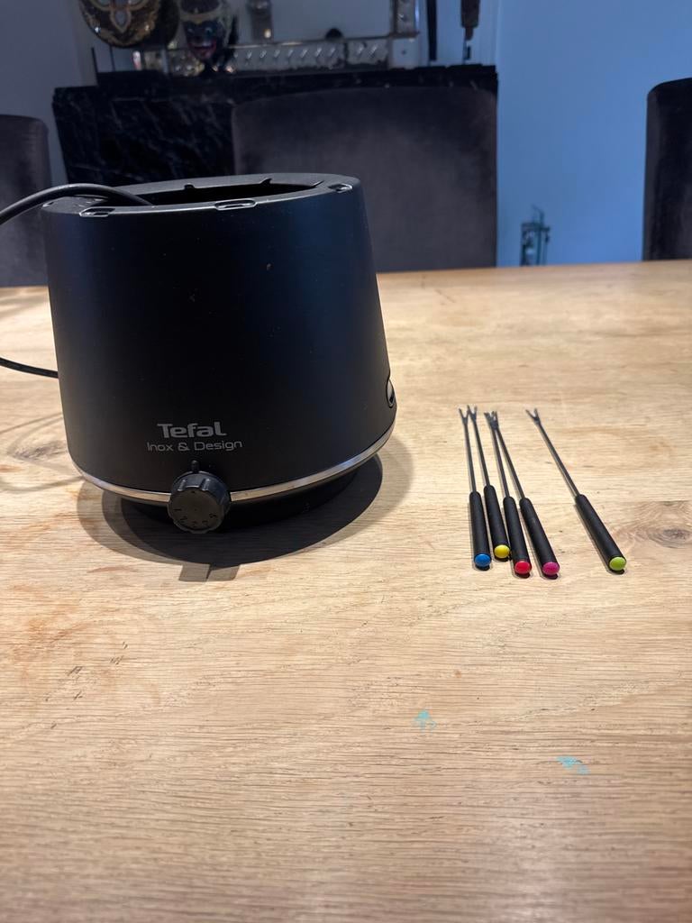 Tefal Inox & Design Elektrische Fondueset met Vorkjes, Ophalen, Zo goed als nieuw, Elektrisch, Fondueset