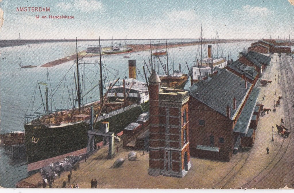 amsterdam  IJ en  handelskade ca 1930, Verzamelen, Ophalen of Verzenden, Voor 1920, Noord-Brabant