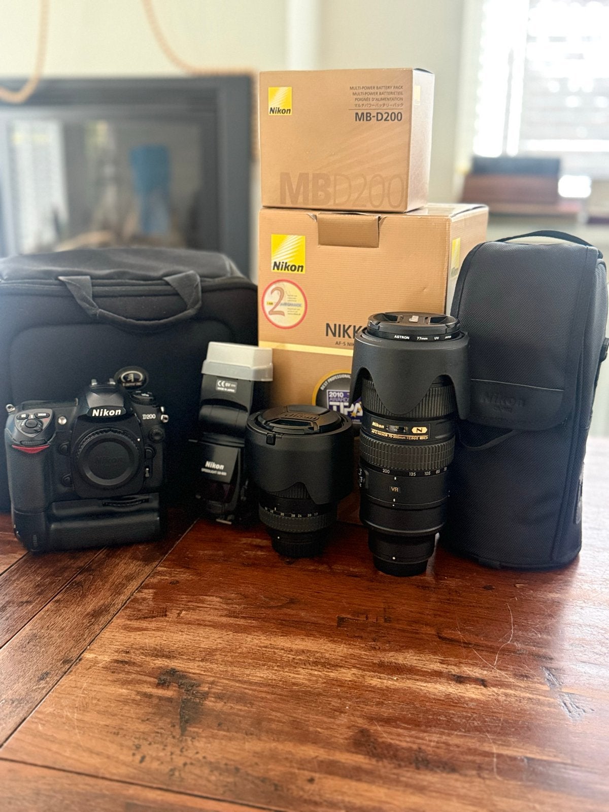 Nikon D200 DSLR Camera met 2 lenzen en accessoires, Autofocus, Nikon, Zo goed als nieuw, Nikon F-mount