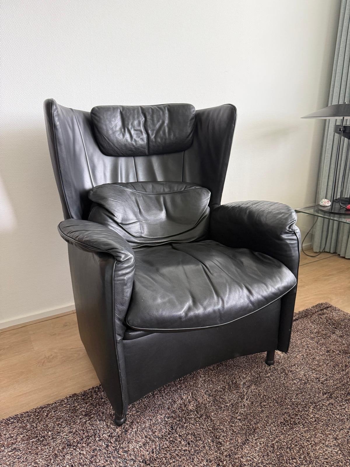 Originele De Sede DS-23 leren design fauteuil zwart, Huis en Inrichting, Ophalen, Gebruikt, Leer, 75 tot 100 cm